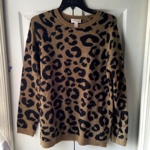 Cheetah Print Knit Sweater Graphic Trendy Novelty Capsule Minimalist Chic Animal